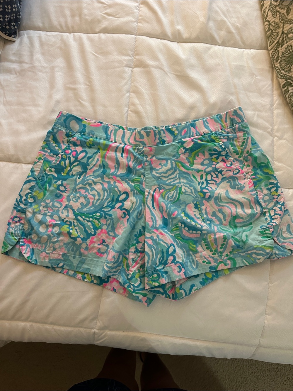 Lilly Pulitzer Aqua Floral Print Shorts